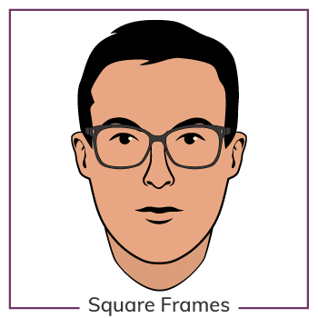 Oval Face Wearing Square Glasses Frames