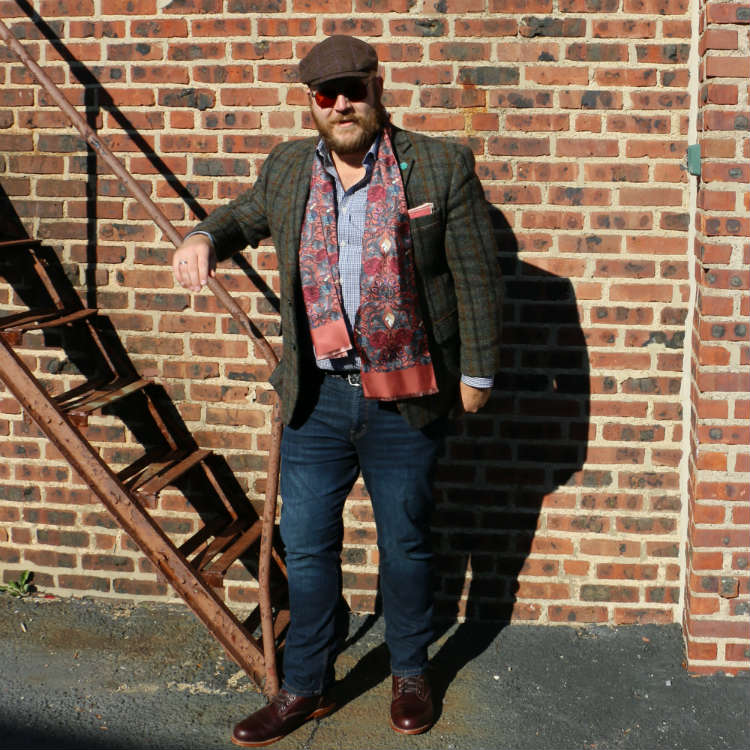 Paul Anthony in paisley scarf