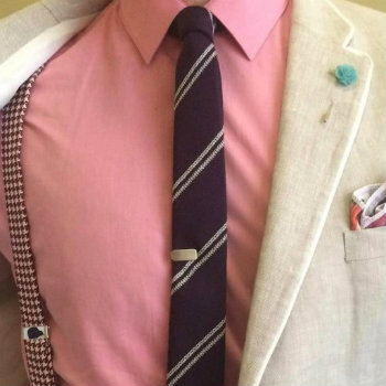 Tan-Jacket-Pink-SHirt-WIth-Suspenders