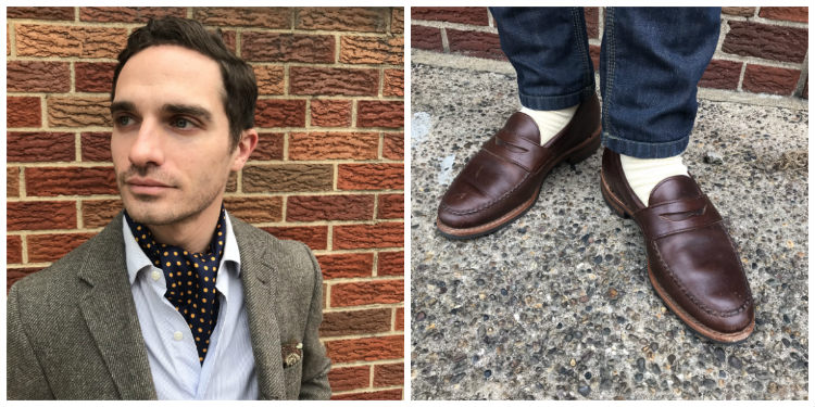 ascot with yellow dots and yellow socks