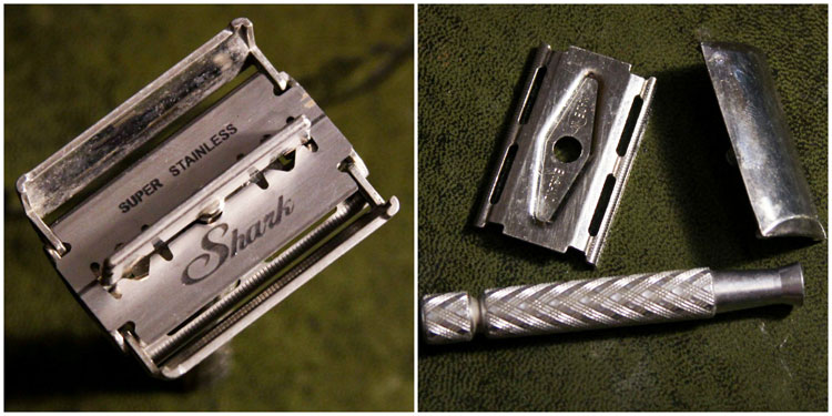 butterfly three piece safety razor opening head mechanisms