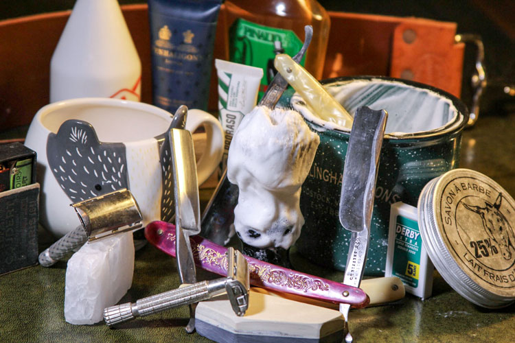full wet shaving set with straight razor & safety razor full wet shaving set with straight razor & safety razor