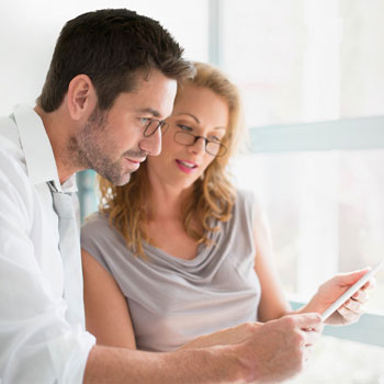 man & woman wearing thinoptics pince nez glasses
