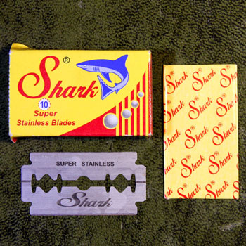shark super stainless steel razor with envelope & puck shark super stainless steel razor with envelope & puck