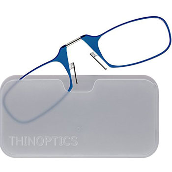 thinoptics universal pod case blue pince nez reading glasses