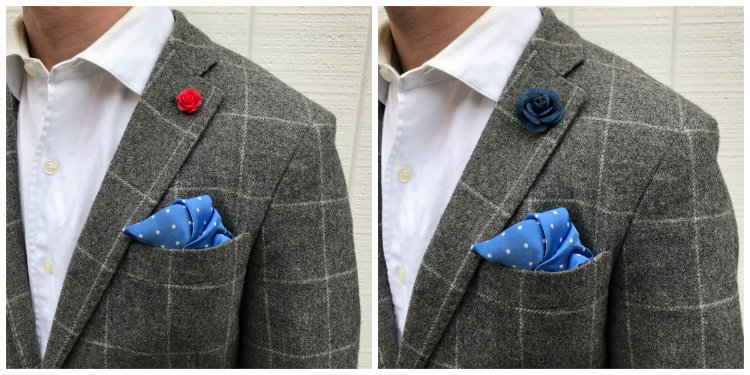 two lapel flowers with same sport coat