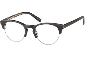 zenni optical wood texture browline glasses