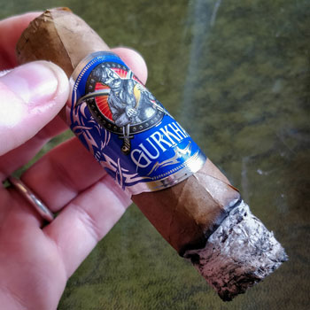 Gurkha Typhoon Gordito Cigars With Burning Ash