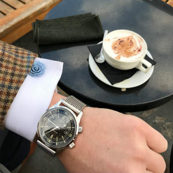 Legend Diver Watch From Longines With Cup Of Cappucino
