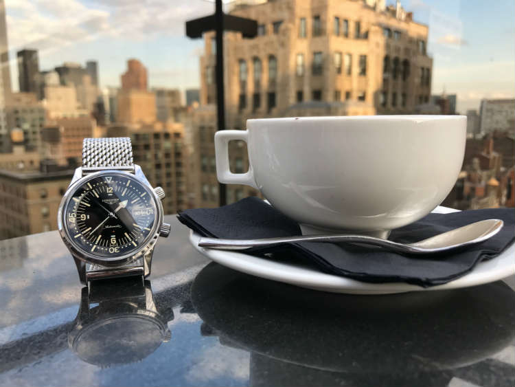 Longines Legend Diver Watch With Melanese Mesh Bracelet