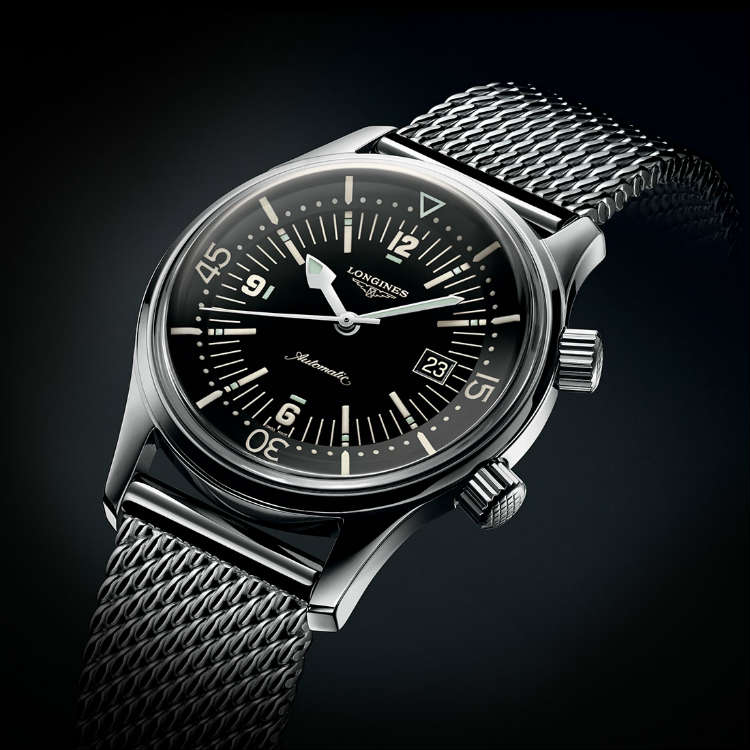 Longines Legend Diver Watch With Milanese Bracelet