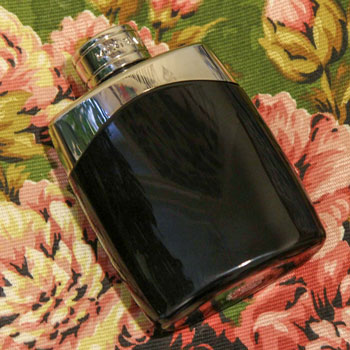 Mont Blanc Legend Bottle On Floral Fabric