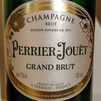 Perrier Jouet Grand Brut Champagne Label Close Up