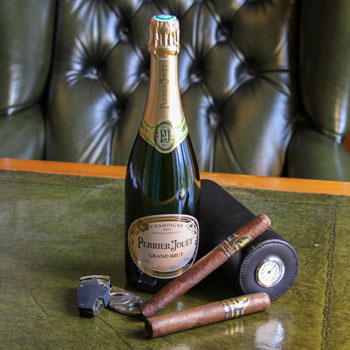 Perrier Jouet Grand Brut Champagne With Davidoff Cigars