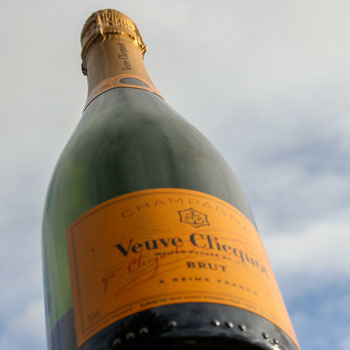 Veuve Clicquot Carte Jaune Bottle Sky Background