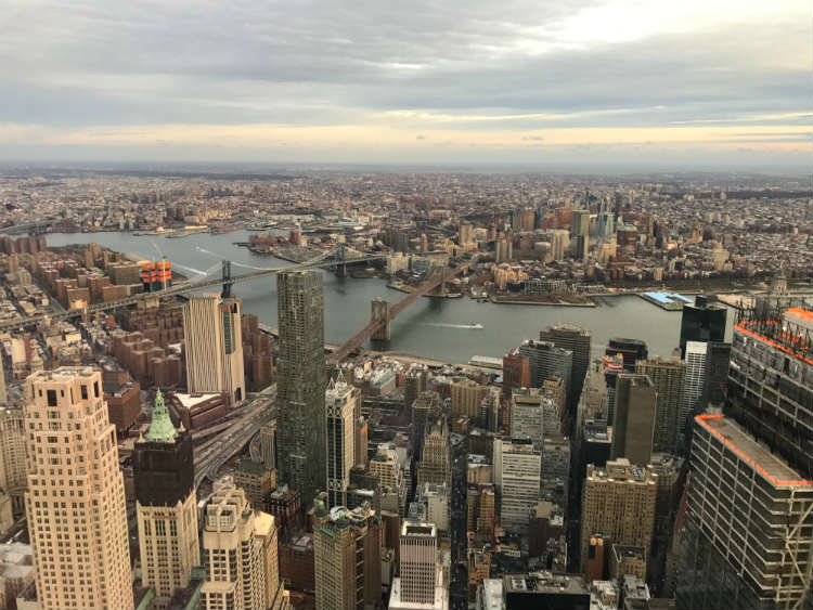 View Of Brooklyn Bridge From Freedom Tower NYC
