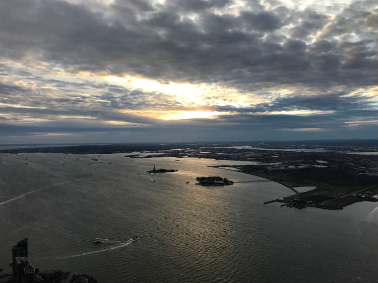 Watching Sunset Over Hudson River From One World Observatory