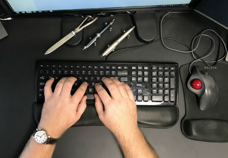 Angled dial perfect while typing