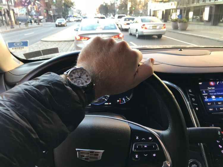 Dial orientation shown while driving