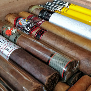 Row Of Cigars In Humidor