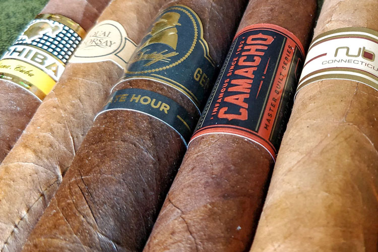 Row Of Different Cigars To Choose