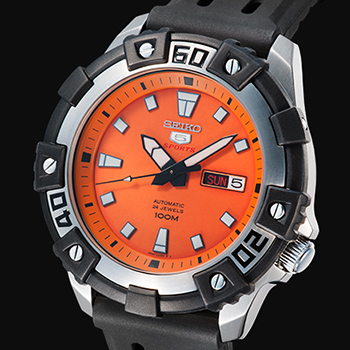 Seiko 5 Watch Orange