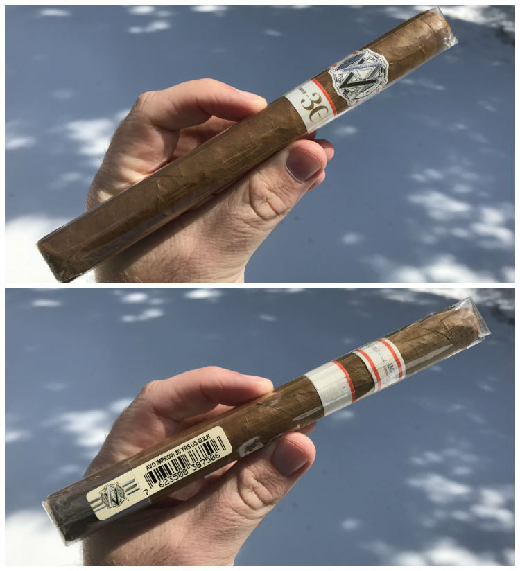 Front and back of 7.5 inch Avo 30th cigar length