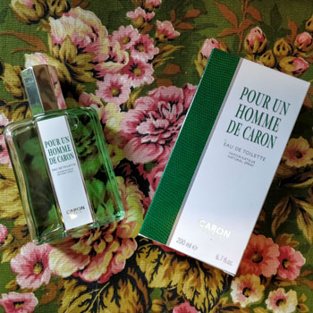 Pour Un Homme de Caron Cologne & Packaging On Textile