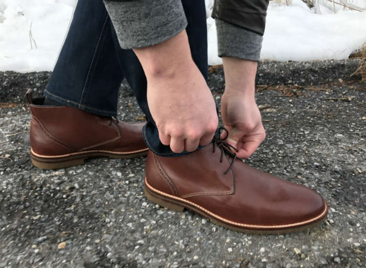 Putting On Leather Chukka Boots