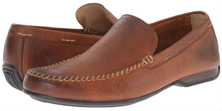 Frye Brown Leather Vintage Venetian Loafers