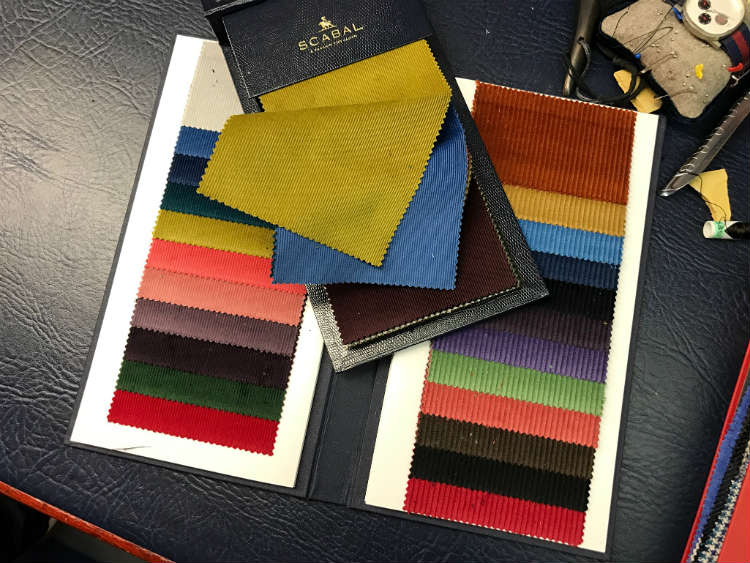 Scabal Corduroy Suit Fabric Swatches