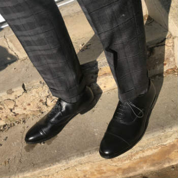 Wearing Black Park Avenue Shoes With Grey Pants