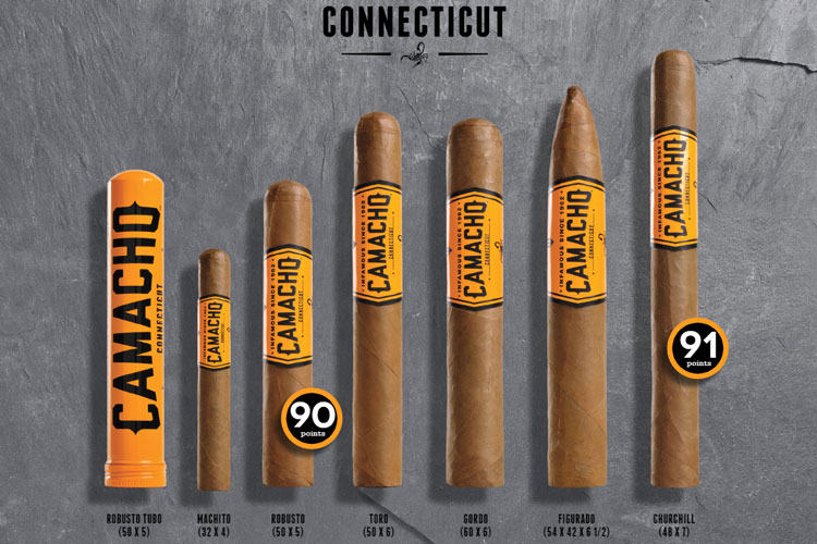 Camacho Connecticut Sizes & Vitolas