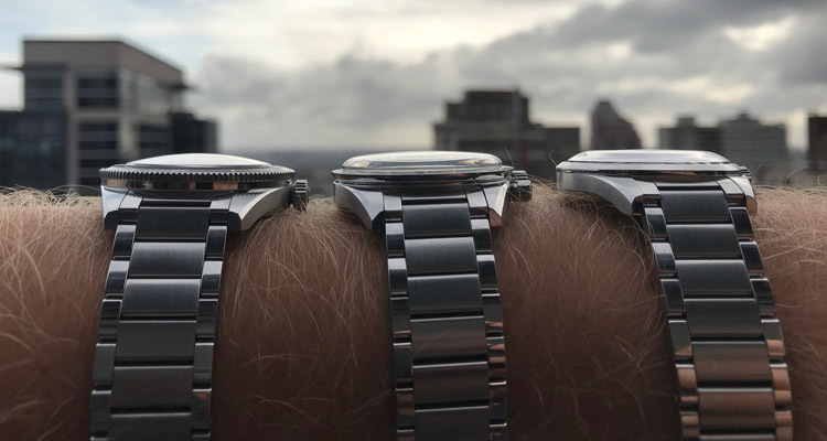 Omega 1957 Trilogy Watches Case Side Views