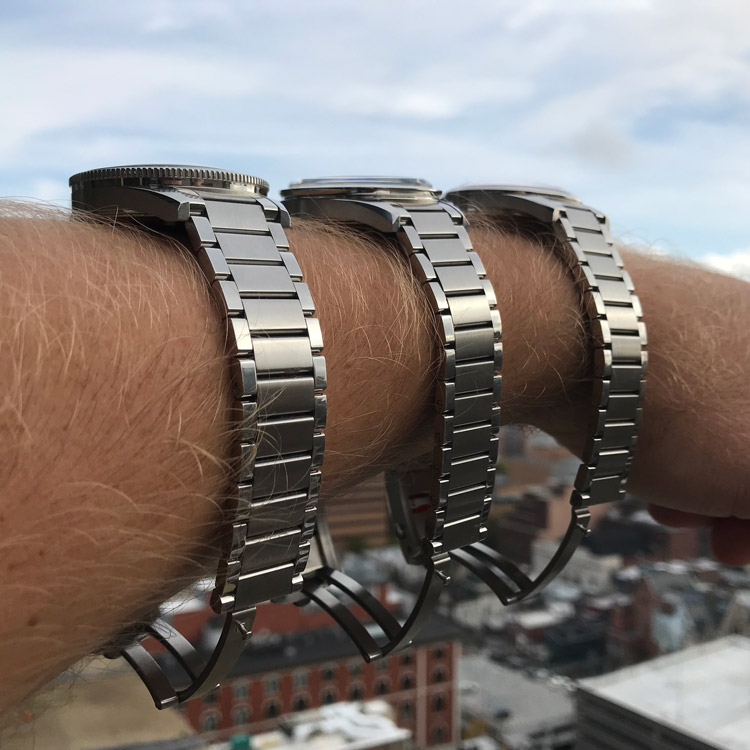 Omega 1957 Trilogy Watches Side Showing Clasps