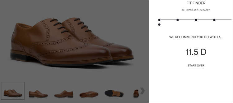 Shoe Size Tool On Wolf & Shepherd Website