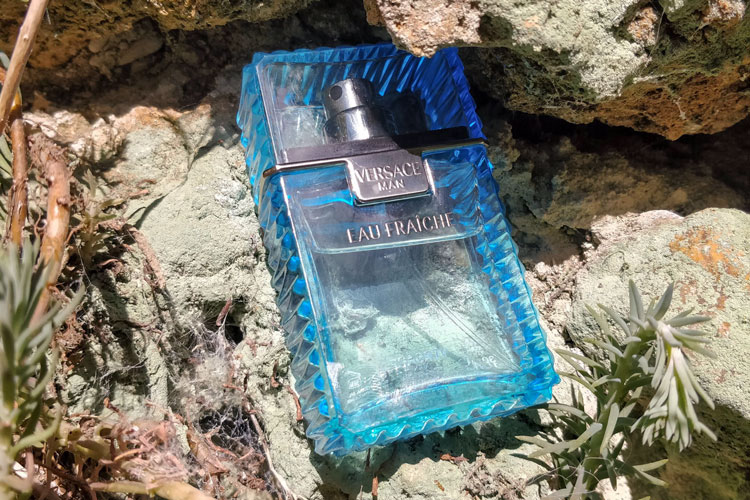 Versace Man Eau Fraiche Bottle Rocks