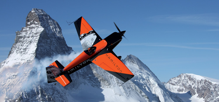 Hamilton Plane Flying Over Alps