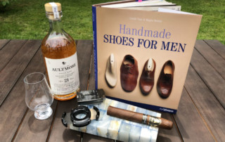 Handmade Shoes For Men book with whisky and cigars