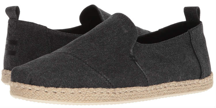 TOMS Black Canvas Alpagarta Espadrilles For Men