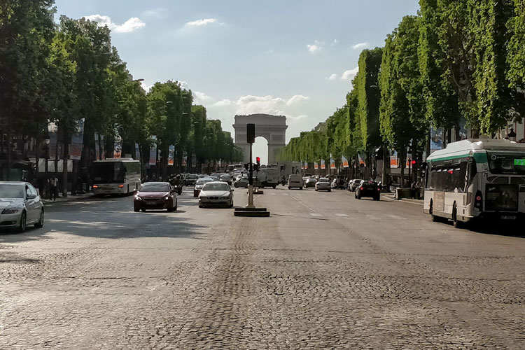 View Of The Arc de Triomphe & Champs Elysées