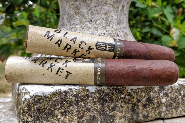 Alec Bradley Black Market Cigar On Stone Wall