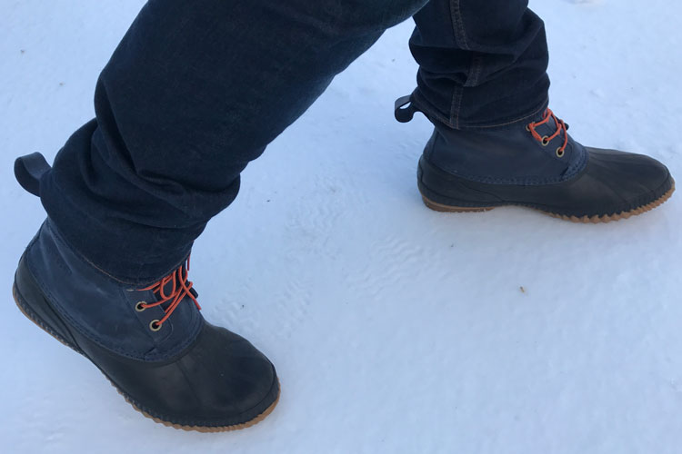 Sorel Duck Boots Walking In Snow