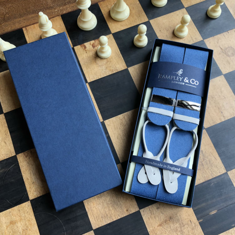 British Blue Box Cloth Braces