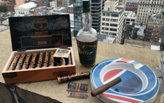 Camacho American Barrel Aged Cigars and Bourbon Bottle