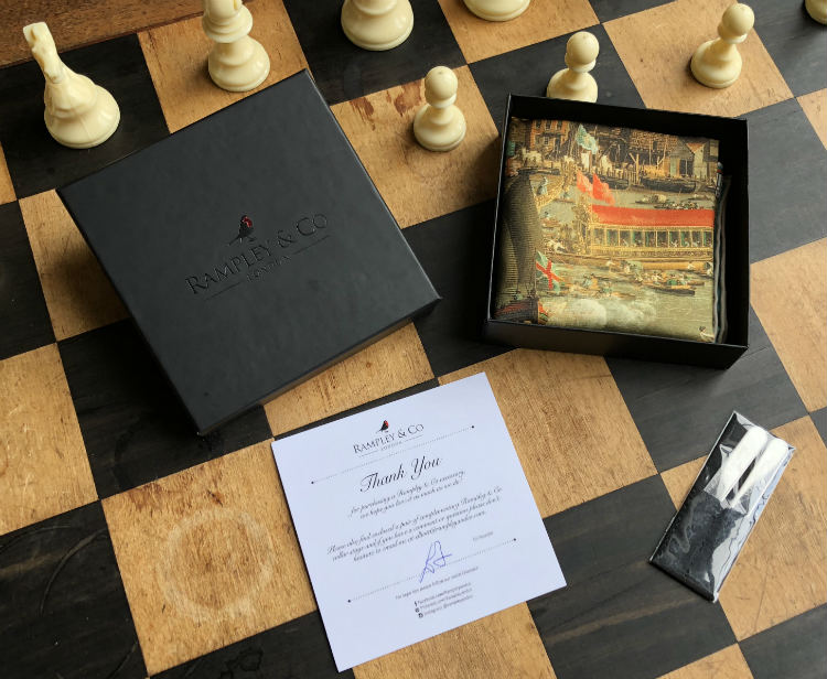 English Silk Pocket Square in Presentation Box