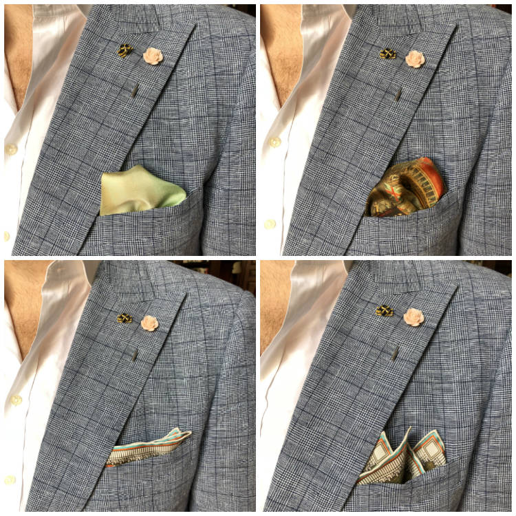 Four Ways To Wear Same Pocket Square