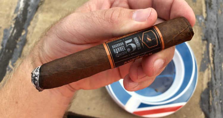 Initial light of Camacho American Barrel Aged Cigar
