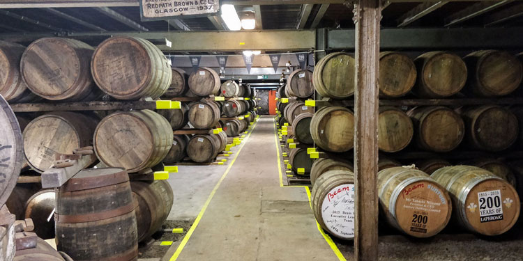 Laphroaig Warehouse & Whisky Casks