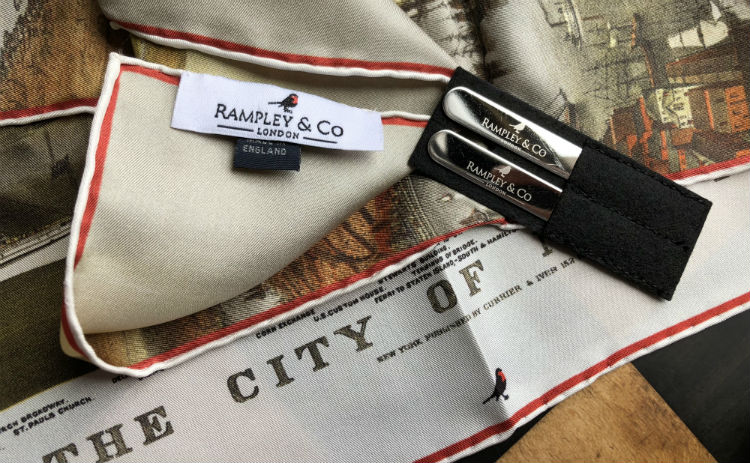 Rampley And Co tag on pocket square